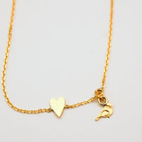 Bracelet charms Coeur & Mésange - Taille Adulte