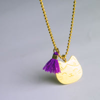 Collier long Pendentif Pompon