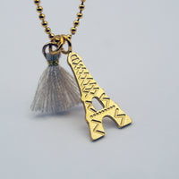 Collier long Pendentif Pompon