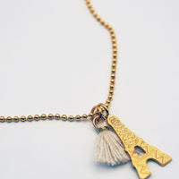 Collier long Pendentif Pompon