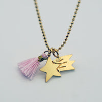 Collier long Pendentif Pompon