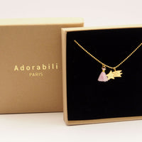 Collier long Pendentif Pompon