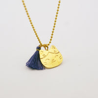 Collier long Pendentif Pompon