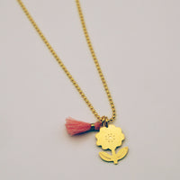 Collier long Pendentif Pompon