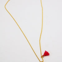 Collier long Pendentif Pompon