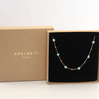 Collier enfant avec Etoiles en pierres naturelles doré à l’or fin