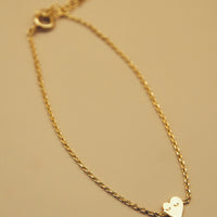 Children's Heart Bracelet, 3 microns gold plated
