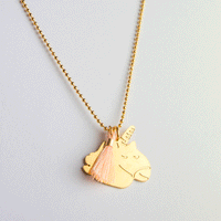 Collier long Pendentif Pompon