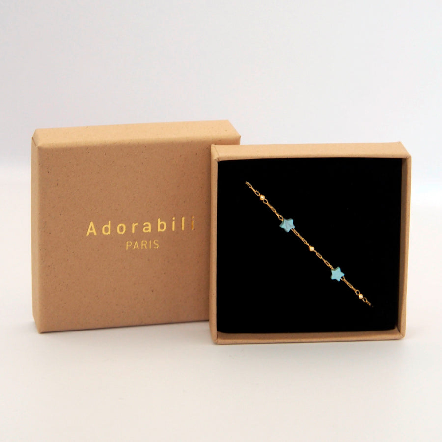 Bracelet enfant avec Etoiles en pierres naturelles doré à l’or fin
