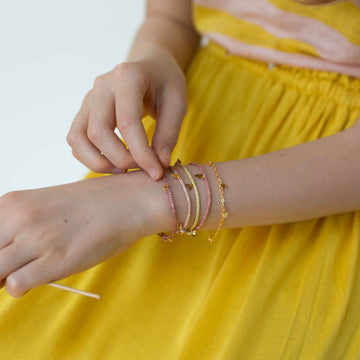 Bracelet fil d'or avec pampille - taille Adulte